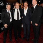 Director Brad Bird (2nd left), actor Tom Cruise (2nd right) and guests